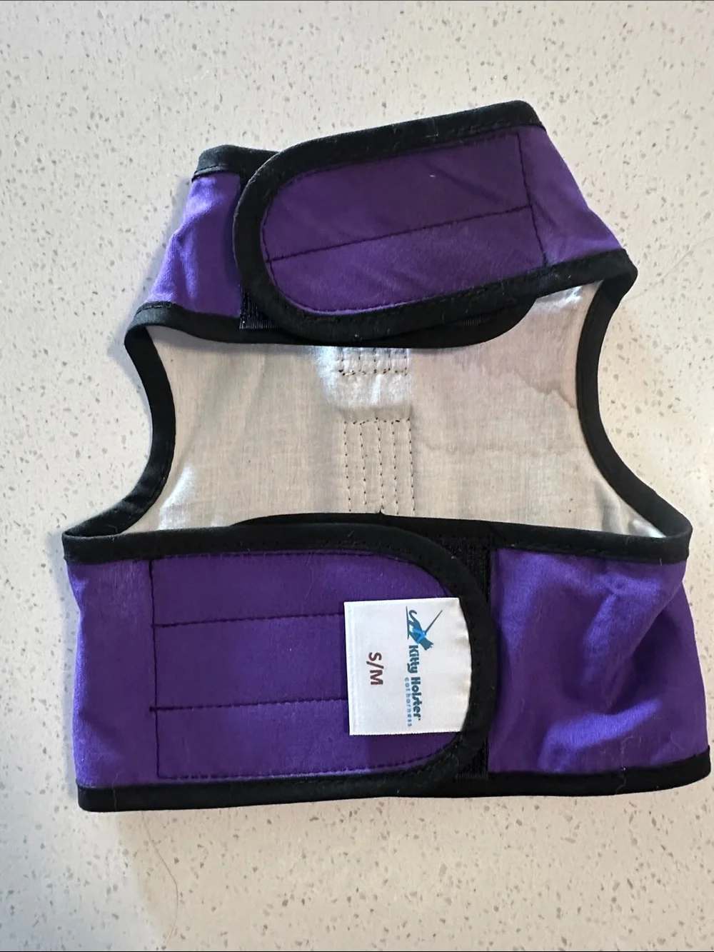 Kitty Holster - Purple Cat Harness with Black Trim and D-Ring.Size:S/M
